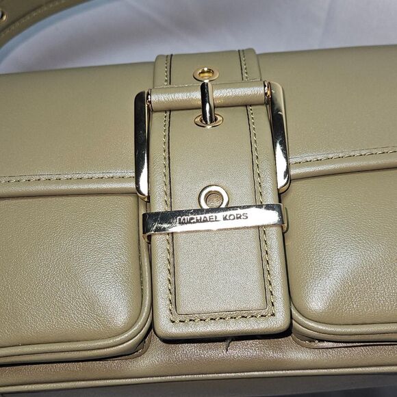 Michael Kors Leather Shoulder Bag – Olive/Khaki(Safari Green),Gold Hardware, NWT - Picture 4 of 8